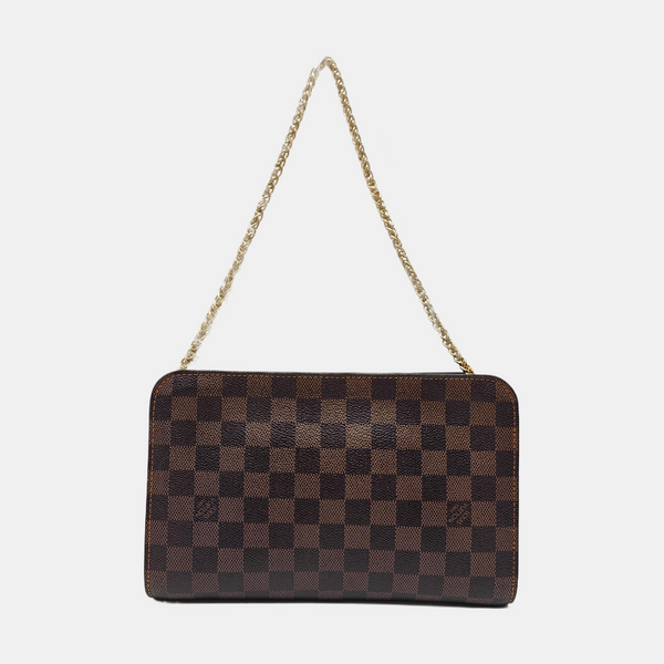 SAINT LOUIS Damier Ebene Coated Canvas Brown