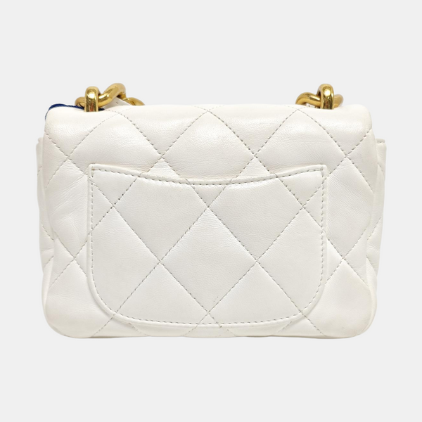 Quilted Lambskin Shoulder Bag Mini White