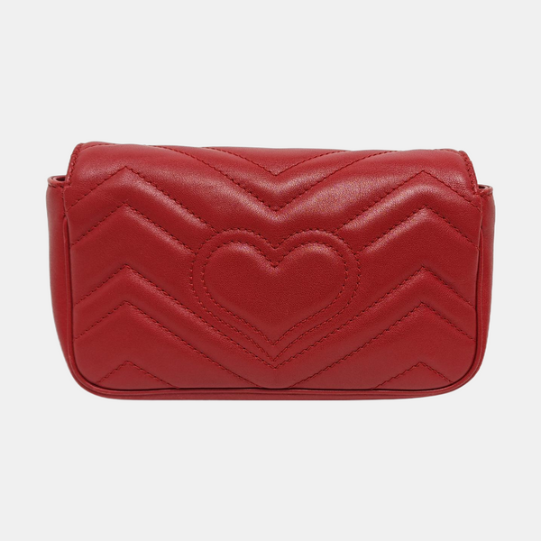 GG Marmont Mini Quilted Calfskin Red