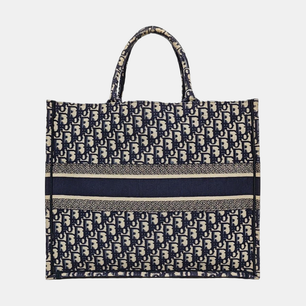 Book Tote Large Oblique Canvas Blue