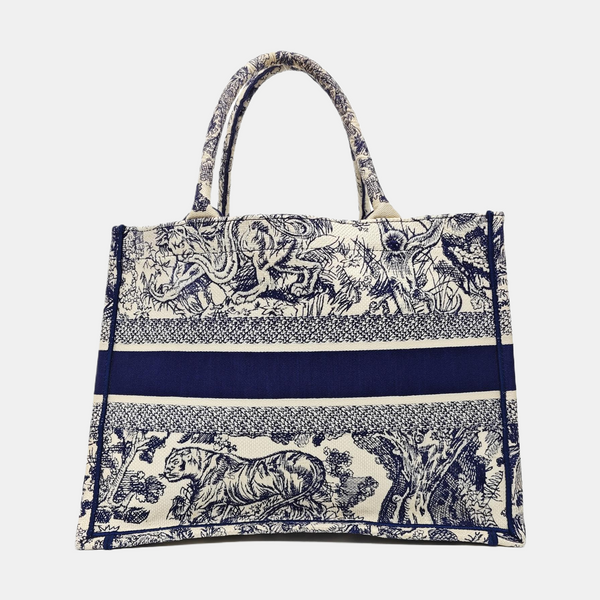 Authenticated pre-owned Book Tote Medium Canvas Blue - Tote Bag at Looply