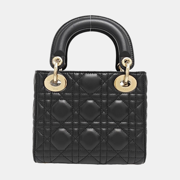 Lady Dior Mini Cannage Lambskin Black