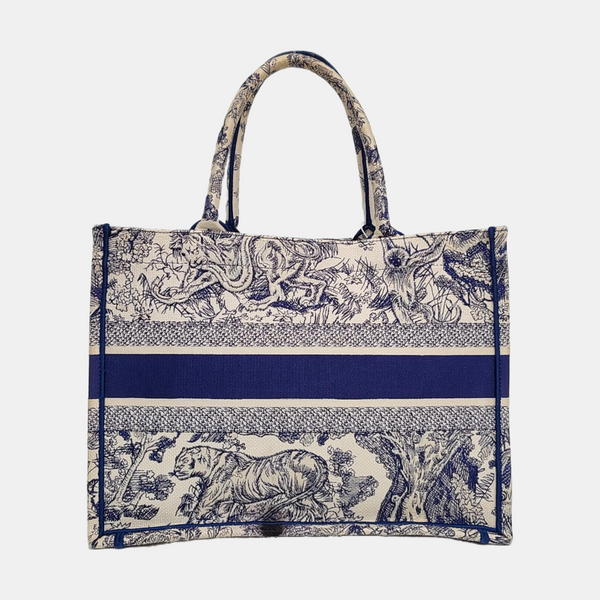 Authenticated pre-owned Book Tote Medium Canvas Blue - Tote Bag at Looply