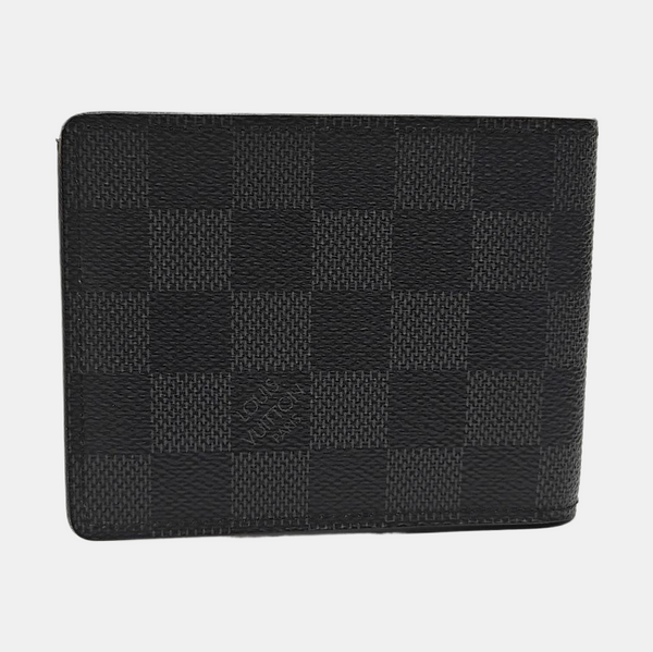 AMERIGO Damier Graphite Coated Canvas Gray Wallet