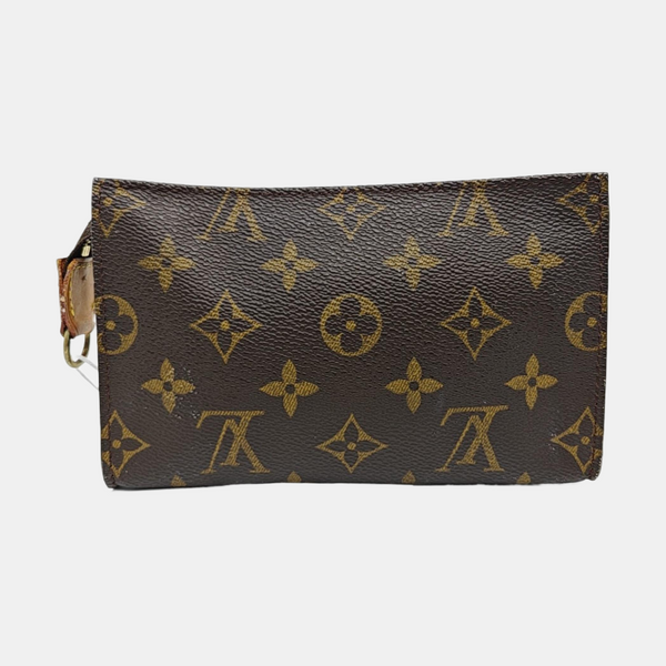 Monogram Coated Canvas Clutch Brown