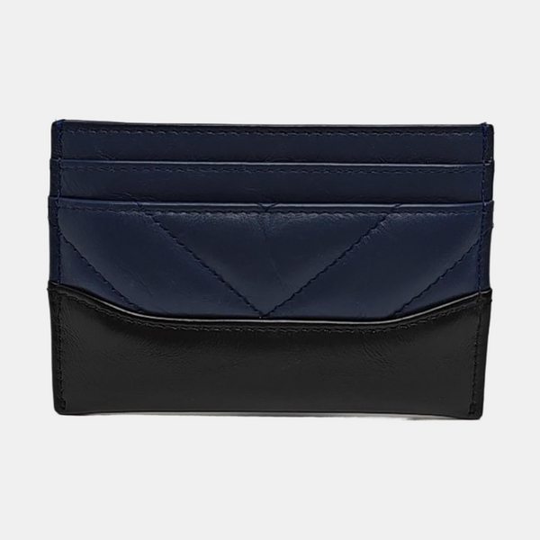 GABRIELLE Chevron Calfskin Blue Wallet