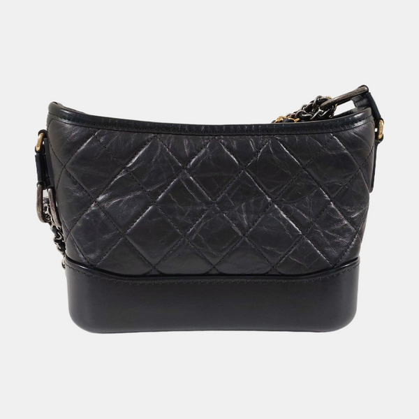 GABRIELLE Small Quilted Calfskin Black