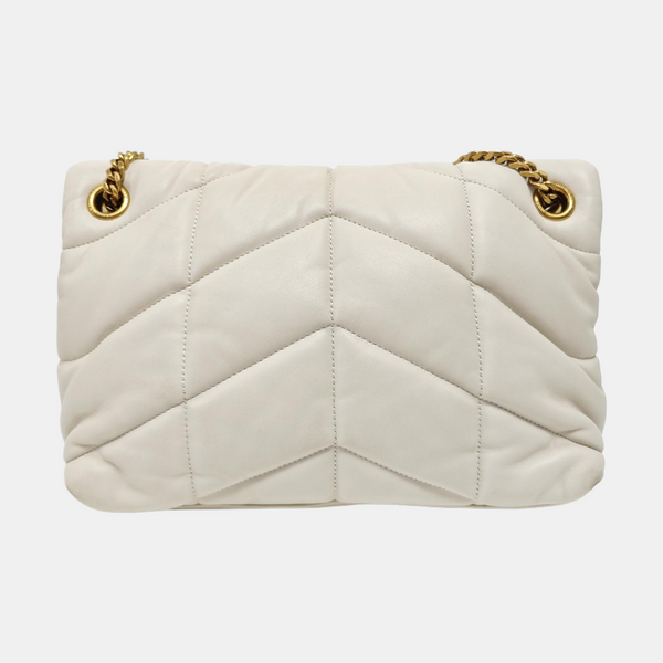 PUFFER Small Quilted Lambskin White