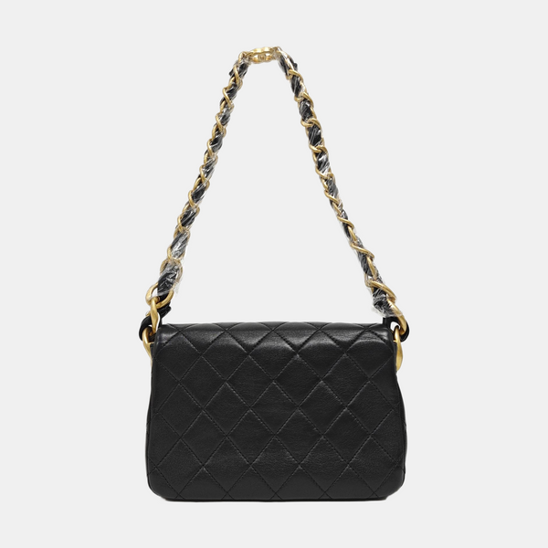 Quilted Lambskin Shoulder Bag Small Black