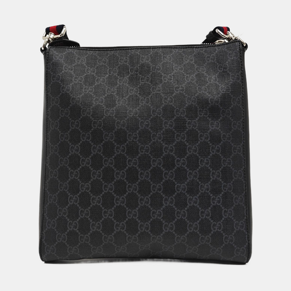 Monogram Coated Canvas Crossbody Bag Black
