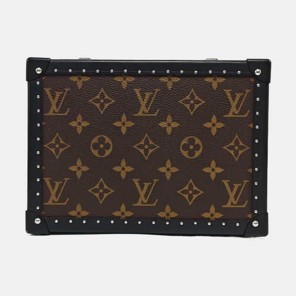 CLUTCH BOX Monogram Coated Canvas Brown