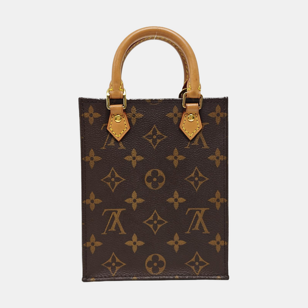SAC PLAT Mini Monogram Coated Canvas Brown