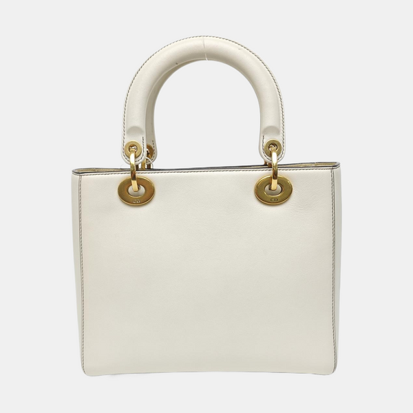Lady Dior Medium Leather White