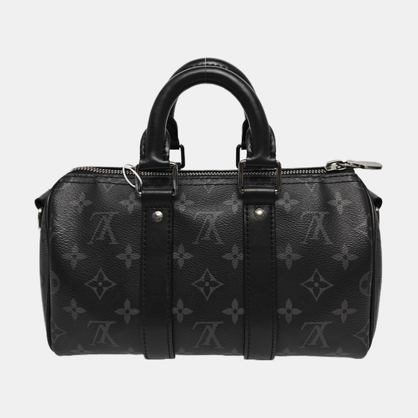 KEEPALL 25 Monogram Coated Canvas Black
