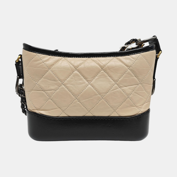 GABRIELLE Small Quilted Calfskin Beige