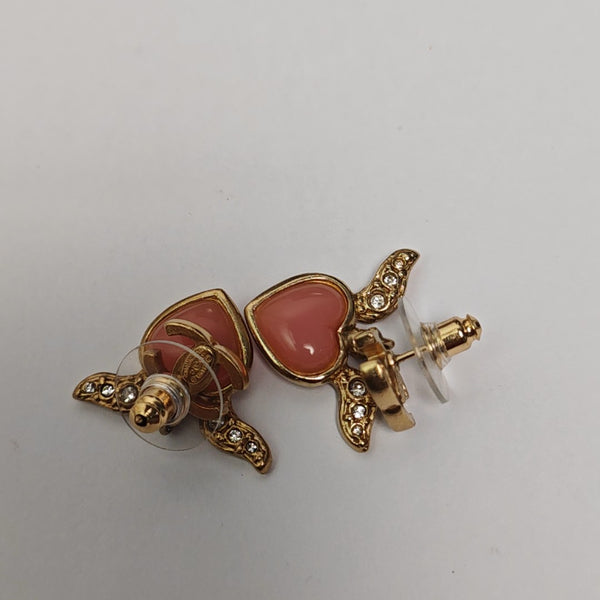 Metal Red Stud Earrings