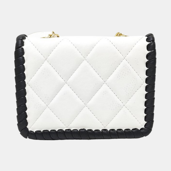 Quilted Lambskin Shoulder Bag White