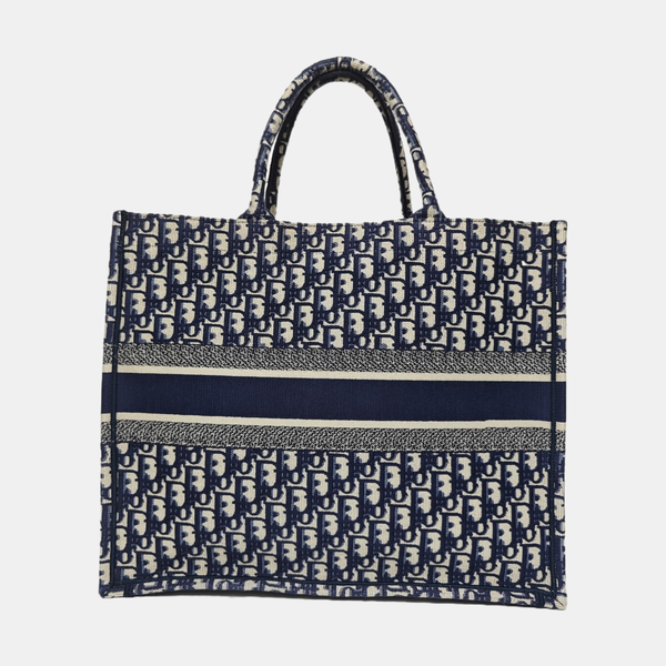 Book Tote Large Oblique Canvas Blue