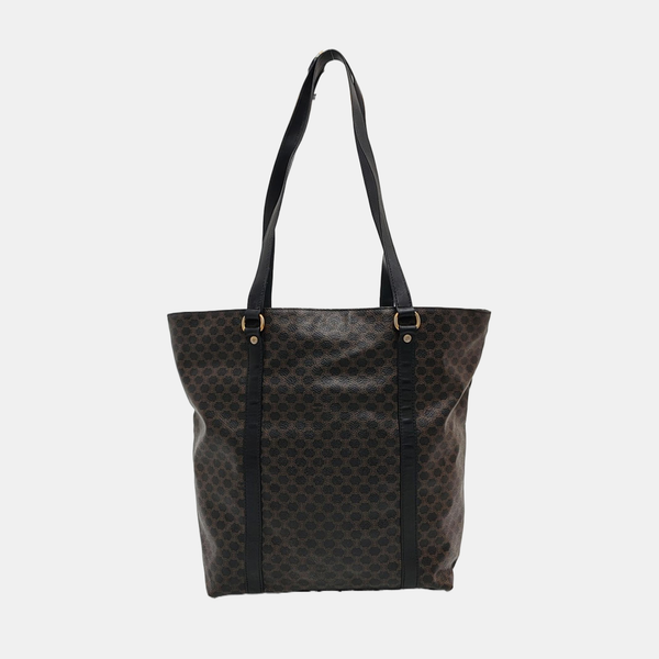 Coated Canvas Tote Bag Brown