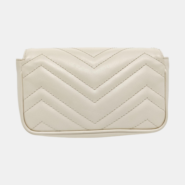 GG Marmont Mini Quilted Calfskin White