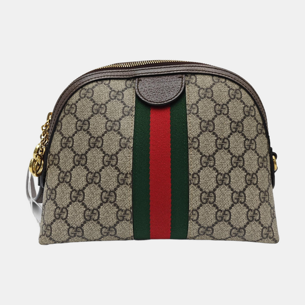 Ophidia Small Monogram Coated Canvas Beige