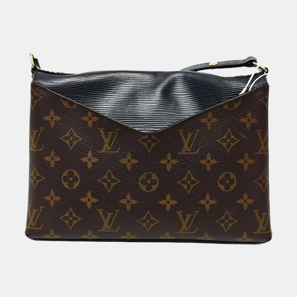 SAINT MICHEL Monogram Coated Canvas Black