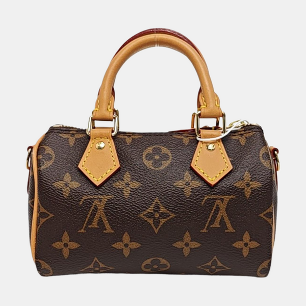 Authenticated pre-owned SPEEDY Nano Monogram Coated Canvas Brown - Shoulder Bag at Looply
