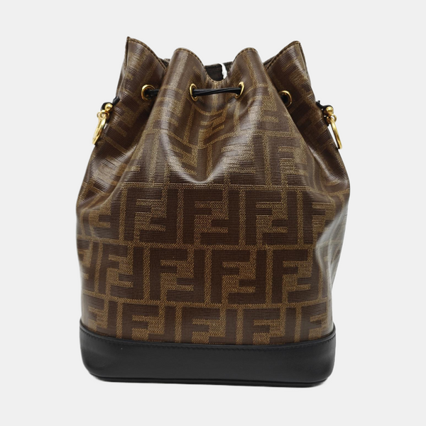 Mon Tresor Small Coated Canvas Brown