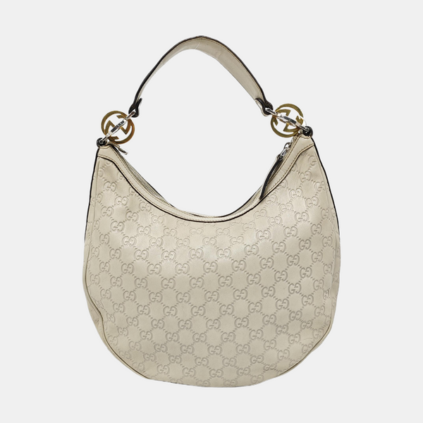 Monogram Leather Top Handle Bag Beige