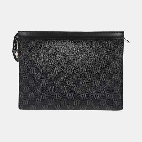 Pochette Voyag MM Damier Graphite Coated Canvas Gray