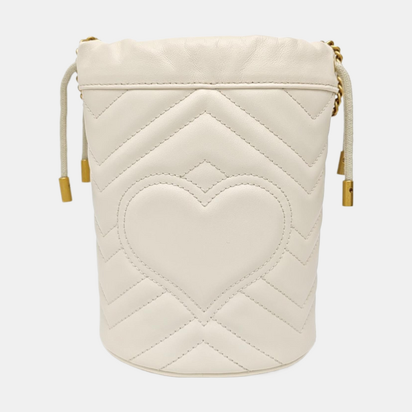 GG Marmont Mini Quilted Calfskin White