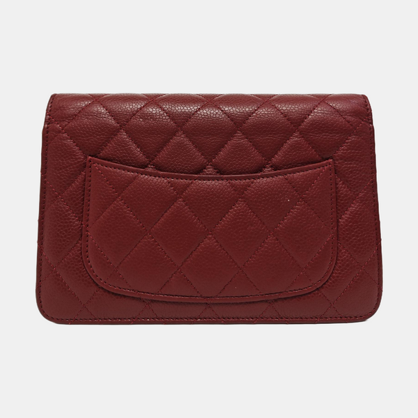 WOC Quilted Grained Calfskin Red