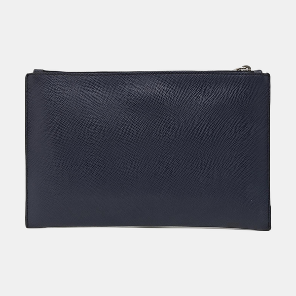 Saffiano Calfskin Clutch Blue
