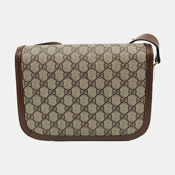 Horsebit 1955 Medium Monogram Coated Canvas Beige
