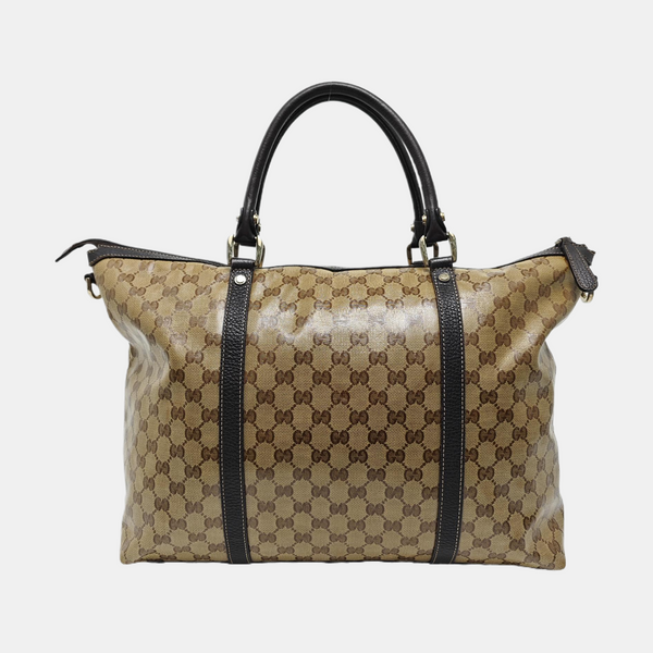 Monogram Coated Canvas Tote Bag Beige