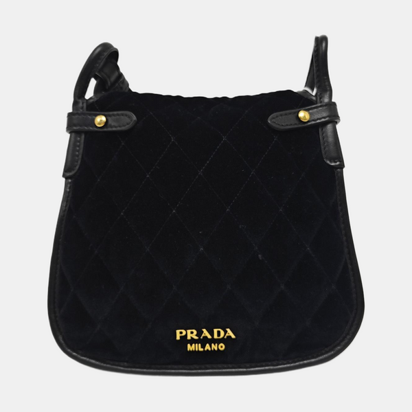 Belt Bag Quilted Velvet Black