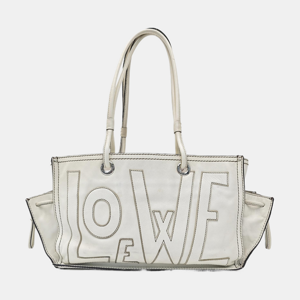 Quilted Calfskin Tote Bag White