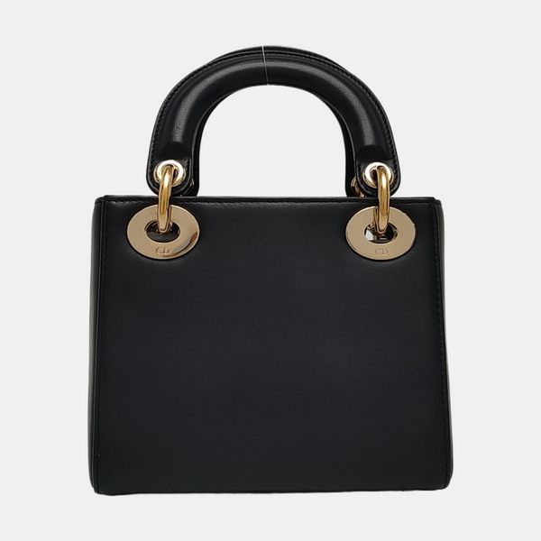 Authenticated pre-owned Lady Dior Mini Lambskin Black - Tote Bag at Looply