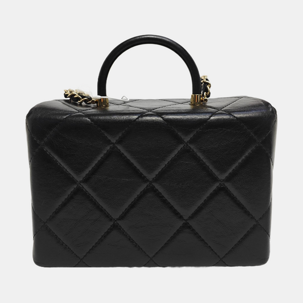 KELLY Small Quilted Calfskin Black