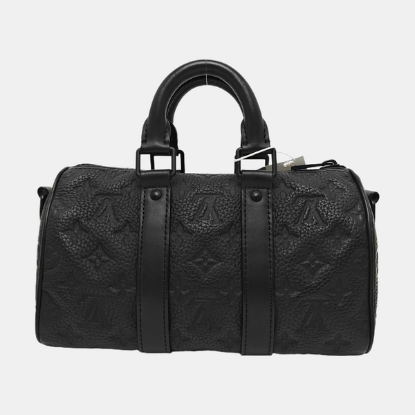 KEEPALL 25 Monogram Calfskin Black