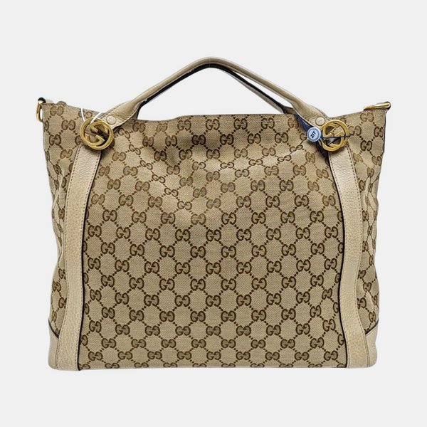 Monogram Canvas Tote Bag Beige