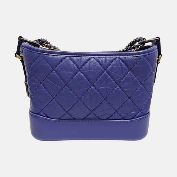 Authenticated pre-owned GABRIELLE Small Quilted Calfskin Purple - Crossbody Bag at Looply
