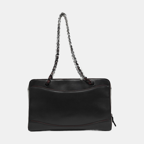 Calfskin Top Handle Bag Black