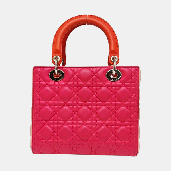 Lady Dior Medium Quilted Lambskin Red