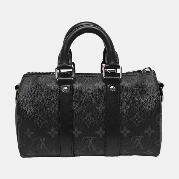 KEEPALL 25 Monogram Coated Canvas Black