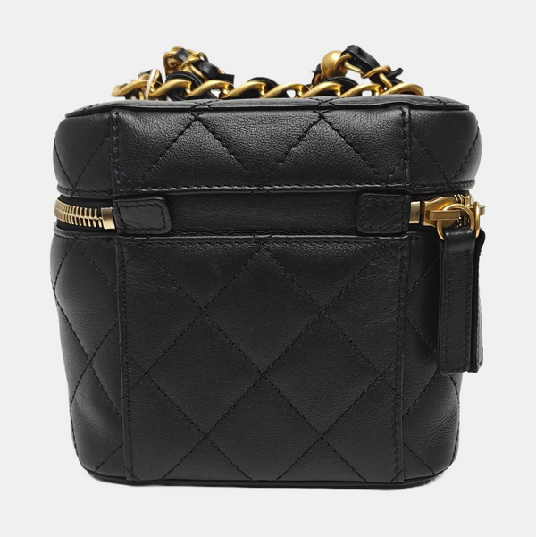 Quilted Calfskin Shoulder Bag Black
