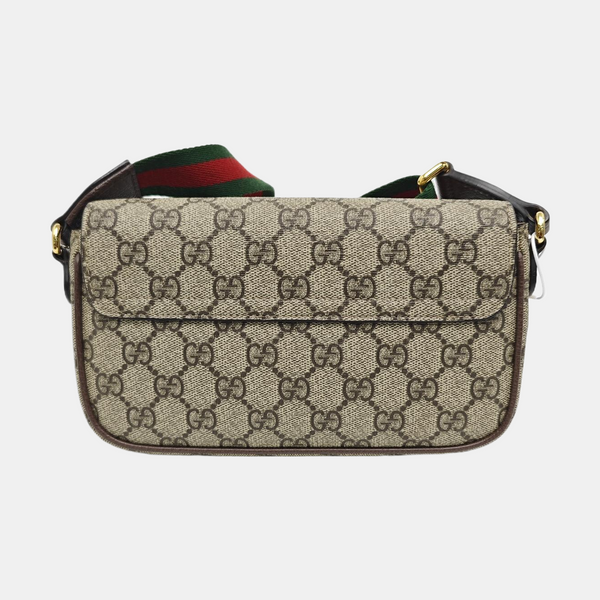 Ophidia Small Monogram Lona Revestida Beige