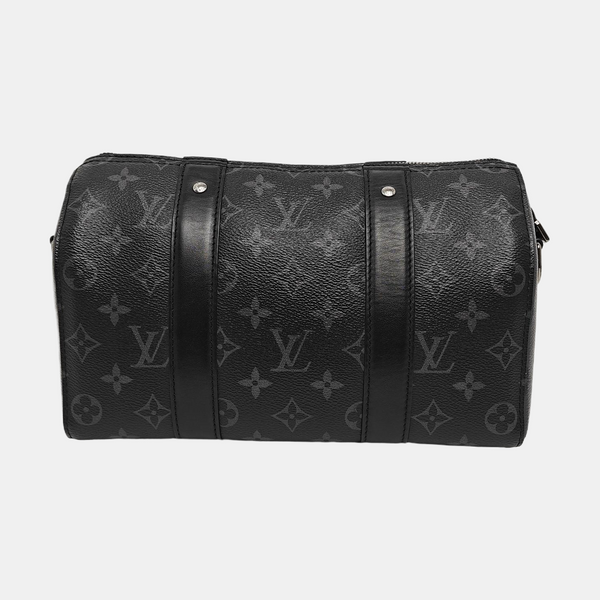 KEEPALL Monogram Coated Canvas Black