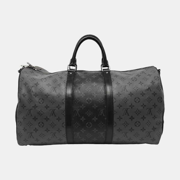 KEEPALL 50 Monogram Coated Canvas Gray