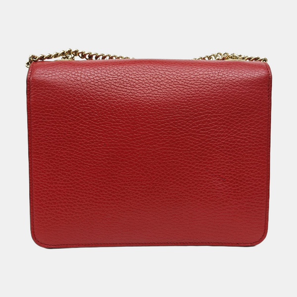 Interlocking G Small Calfskin Red